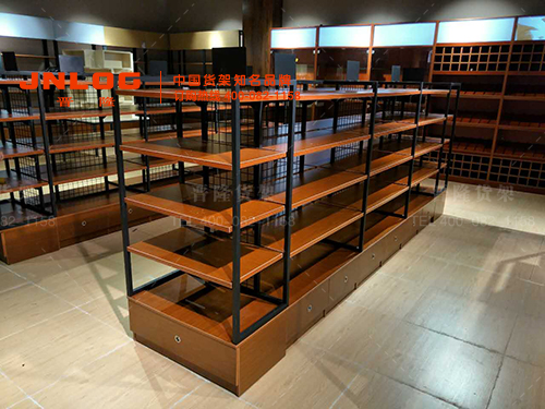 精品貨架——進口零食鋼木貨架